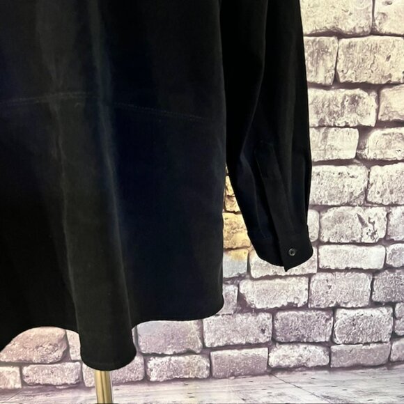 Talbots Black Stretch Suede Like Top Size 1X - Picture 7 of 10